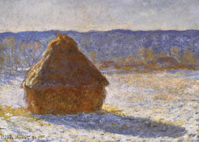 Claude Monet Haystack in the Snwo,Morning oil painting picture